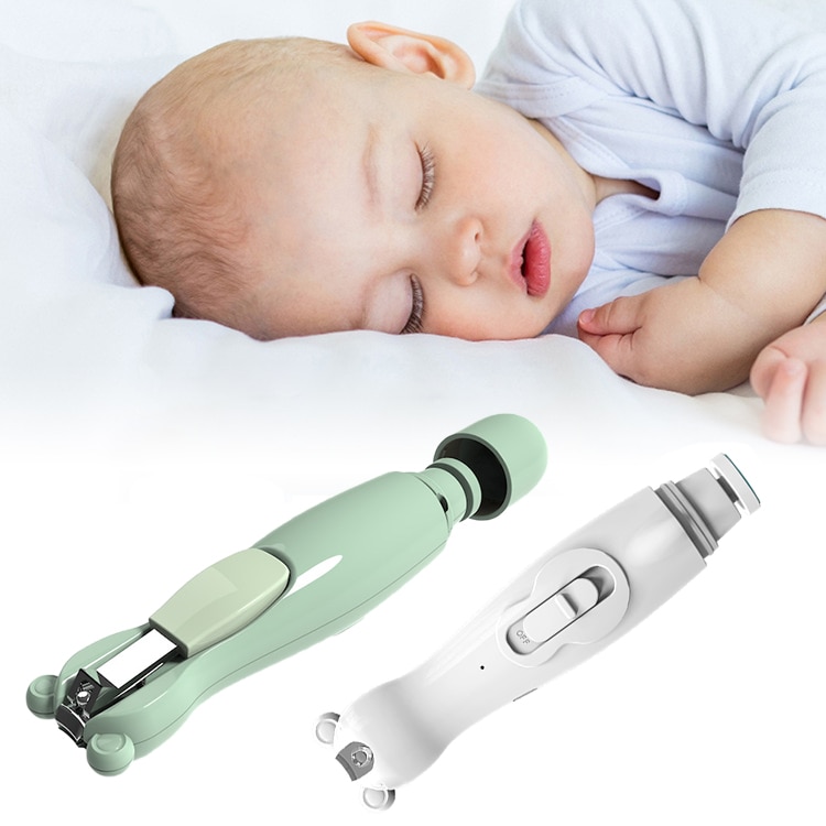 2 in 1 Baby Nail Clipper and Grinder Electric Baby Nail Trimmer Cutter Scissors Newborn Nail Polisher Tool Infant Manicure Kit