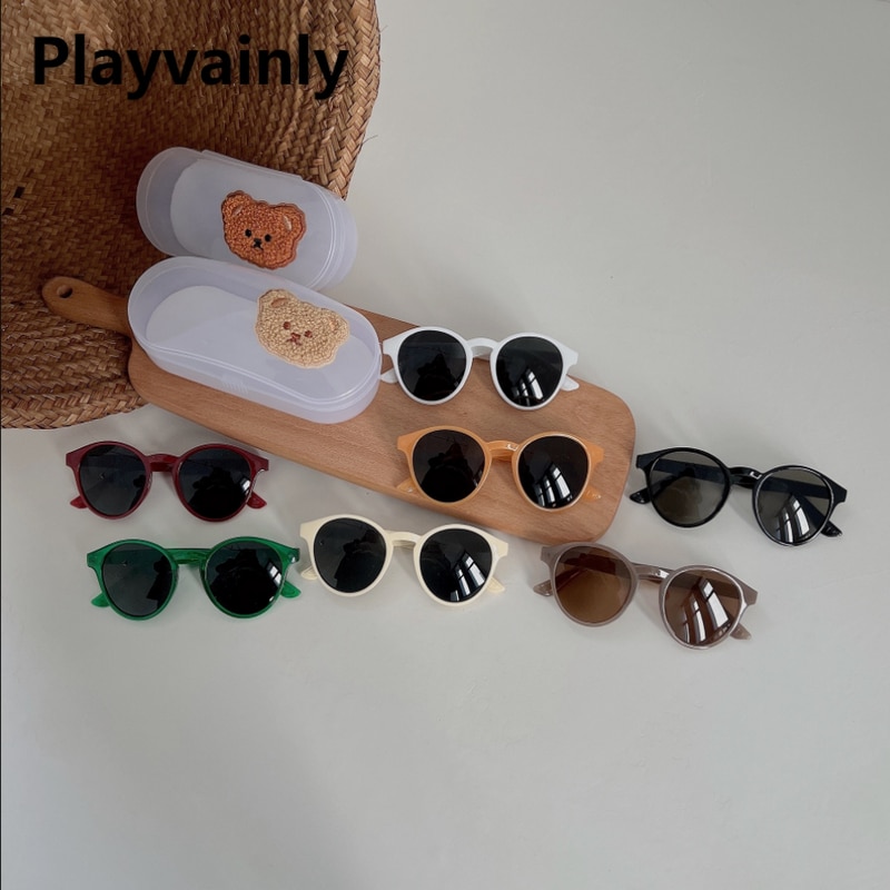 Korean glasses 2022 New Baby Girl Boy Sunglasses fashion Candy colored cute Sunglasses Child accessories E2235
