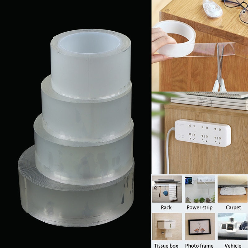 1/2/3/5M Double Sided Tape Nano Tape Reusable Waterproof Wall Sticker Non-marking And Washable Self adhesive Transparent Tapes