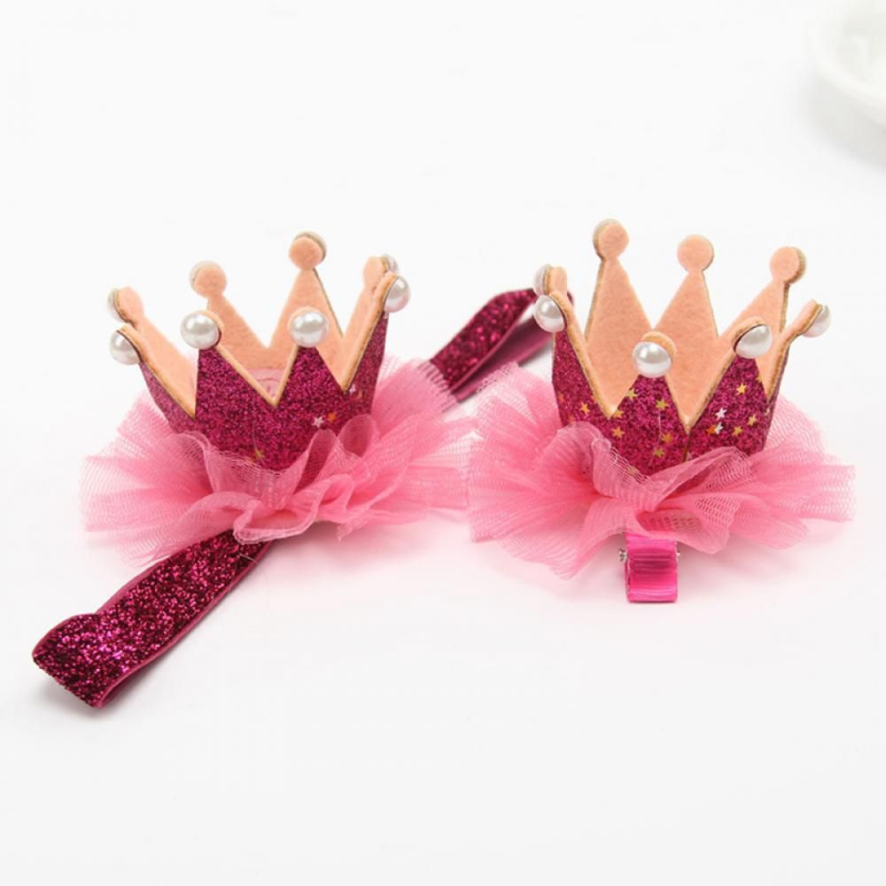Fashion Lace Pearl Glitter Hair Clip Hair Band Crown Headband