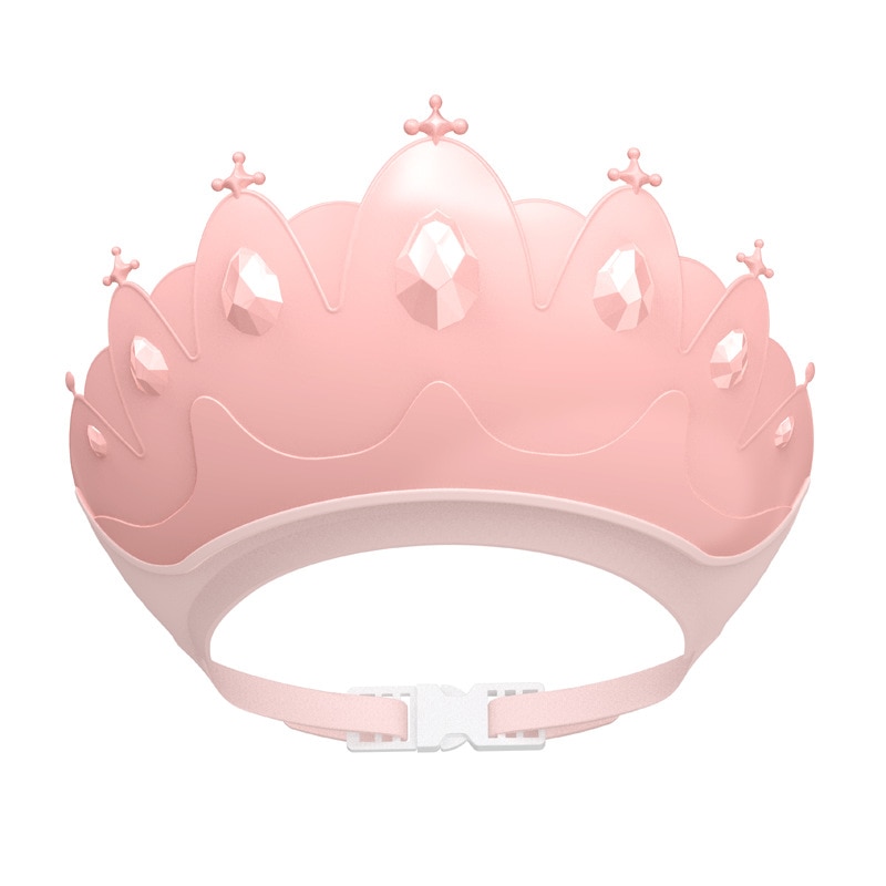 Adjustable Size Children Shampoo Cap Crown Baby Shower Cap Cartoon Bath Visor Infant Hair Shield Ear Protection Waterproof