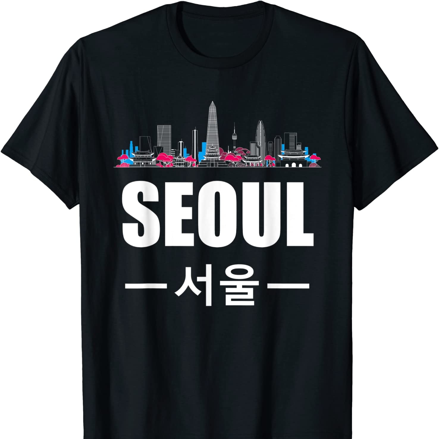 Kpop South Korea Seoul City Line T Shirt New 100% Cotton Short Sleeve O-Neck Casual T-shirts Harajuku Streetwear Top