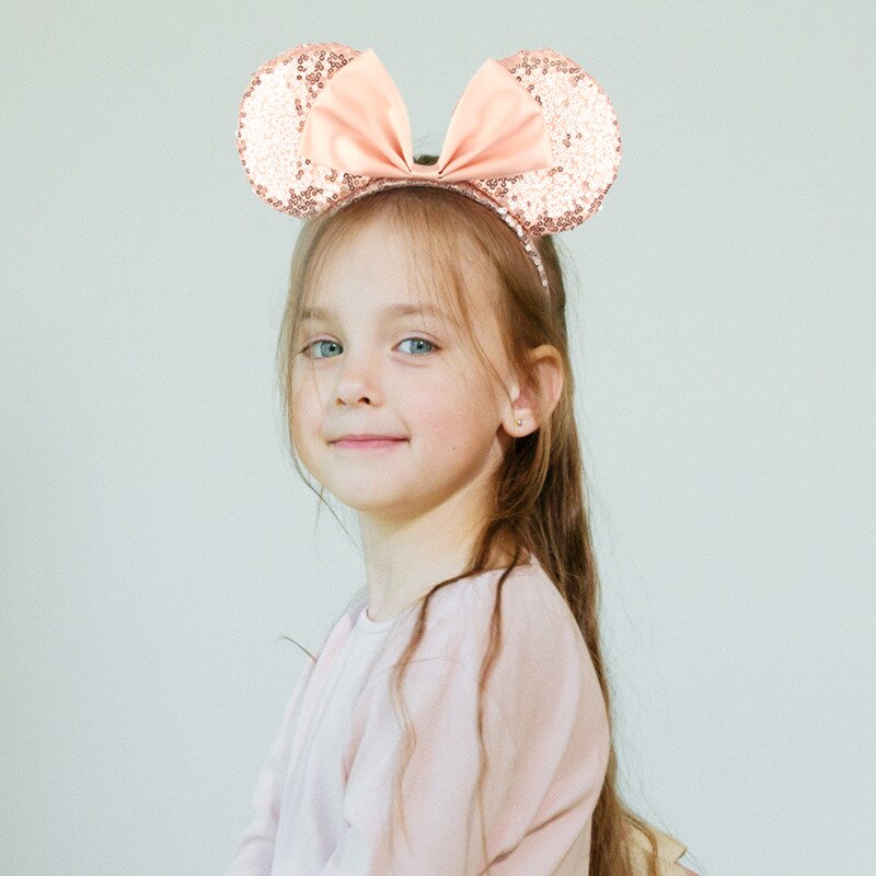 2023 Baby Bow Sequins Mouse Ears Headband Glittle DIY Girls Hair Accessories For Women Hairband Party Accesorios Mujer