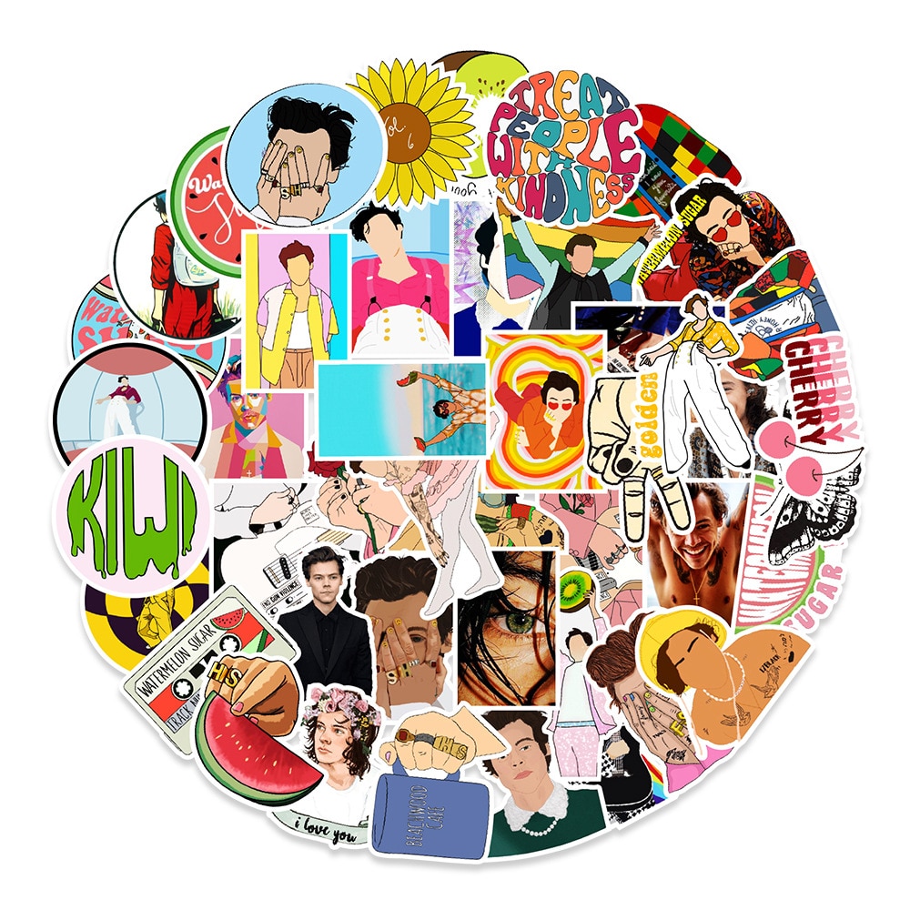 50PCS Harry Styles Graffiti Stickers For Suitcase Notebook Stationery Aesthetic Scrapbooking Refrigerator Kawaii Decor Art