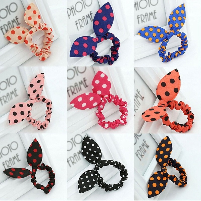 5pcs Cute Rabbit ear Hair bands Girl Rubber band Elastic Hair Rope Baby Headwear Korean Children Hair Accessories Ornaments