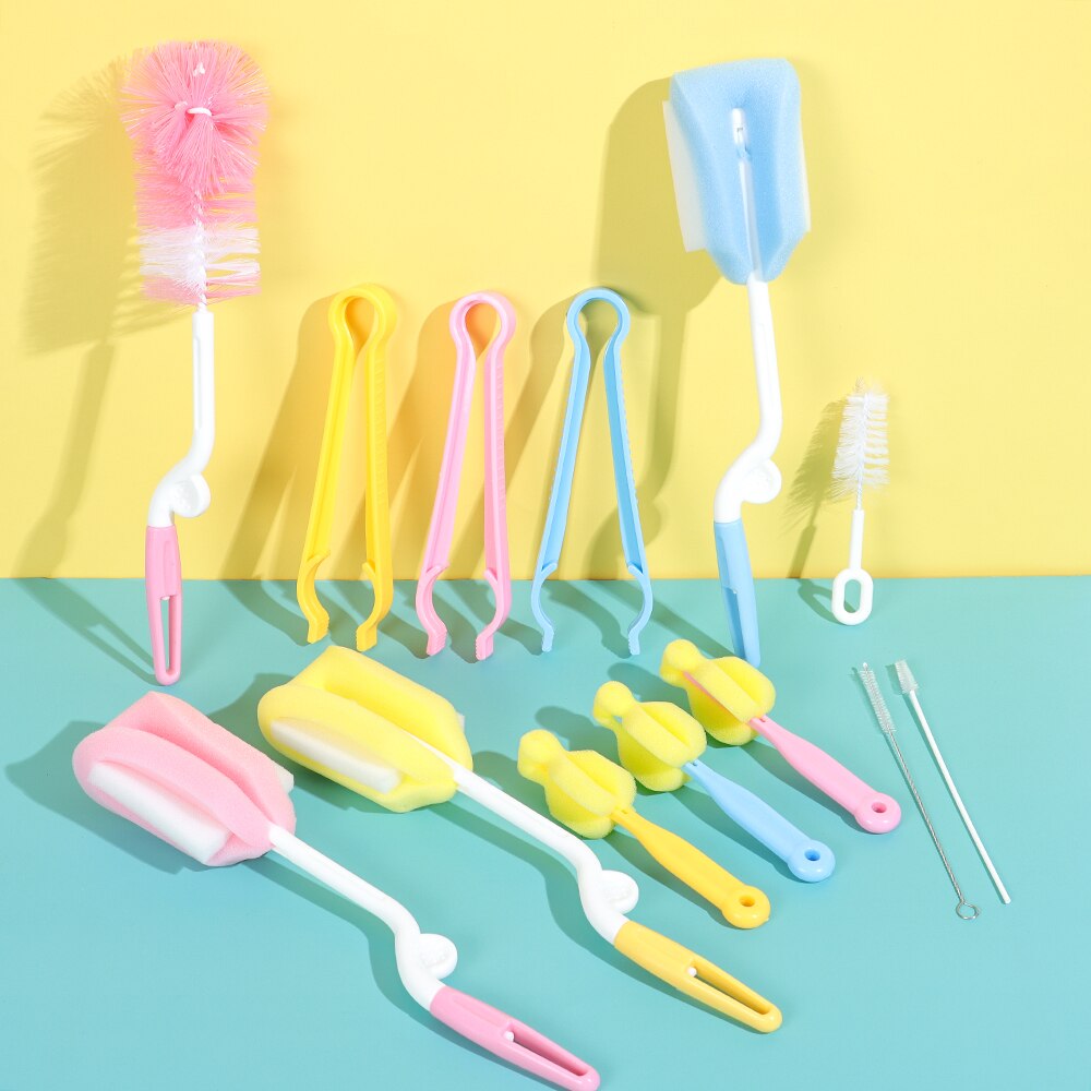 5/7Pcs Baby Bottle Brush Set Baby Nipple 360-degree Rotating Clean Sponge Spout Cup Brush Kit Bottle Clean Tool
