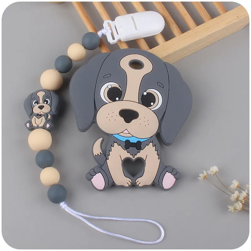 Baby Teether Pacifier Clip Anti-Drop Chain BPA Free Cartoon Food Grade Silicone Baby Teething Nursing Gift Baby Teether Toys