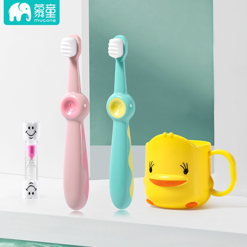 Children's toothbrush soft hair ultra-fine 1-2-3-4-5-6 years old baby teeth one year old baby toothbrush set