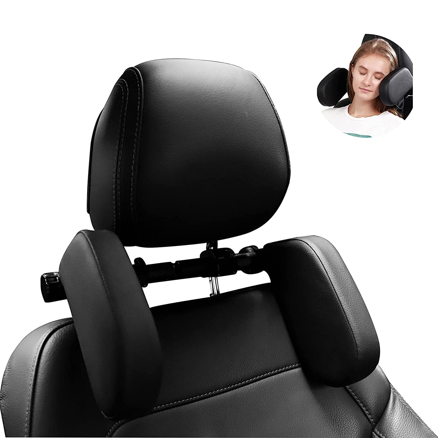 Car Headrest Pillow Adjustable Road Pal Headrest Car Seat Head Neck Support Pillow, Car Sleeping Pillow Travel Cushion for Kids