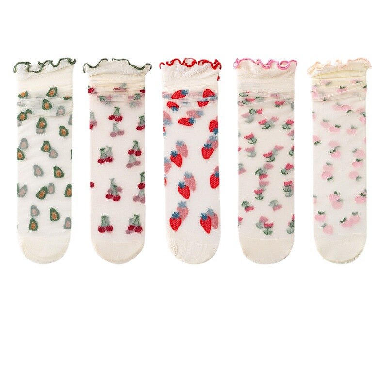 10Pairs Summer Girls Ultra Thin Short Socks Children's Breathable Stockings Baby Cute Half-Hose Toddler Tube Fishnet Sock 2