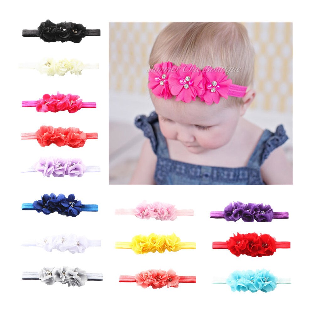 Children's headband pearl chiffon flower children's headband headband hair accessories
