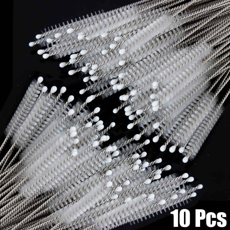 1/5/10Pcs Stainless Nylon Straw Cleaning Brushes Baby Kids Bottle Nipple Cleaner Brush Soft Hair Brush Long Handle Cup Brushes