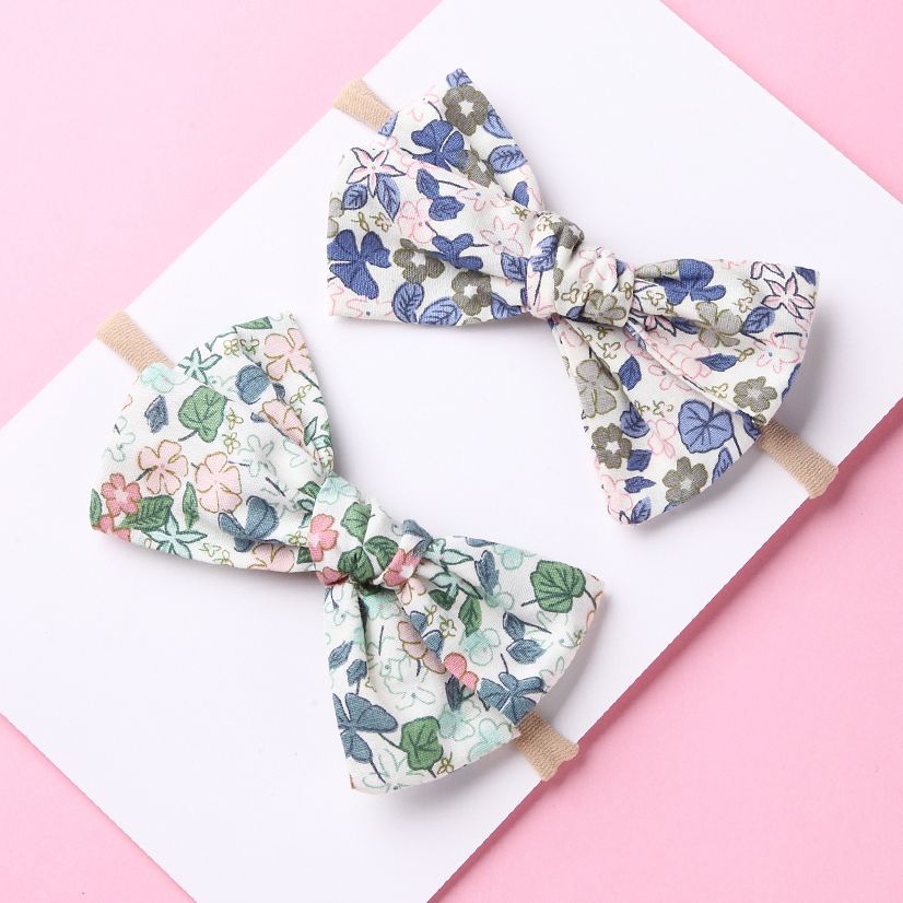 Printing Headband For Children Cute Fabric Bowknot Headwear Colorful Elastic Hair Bands For Babies Hair Accessories For Girls