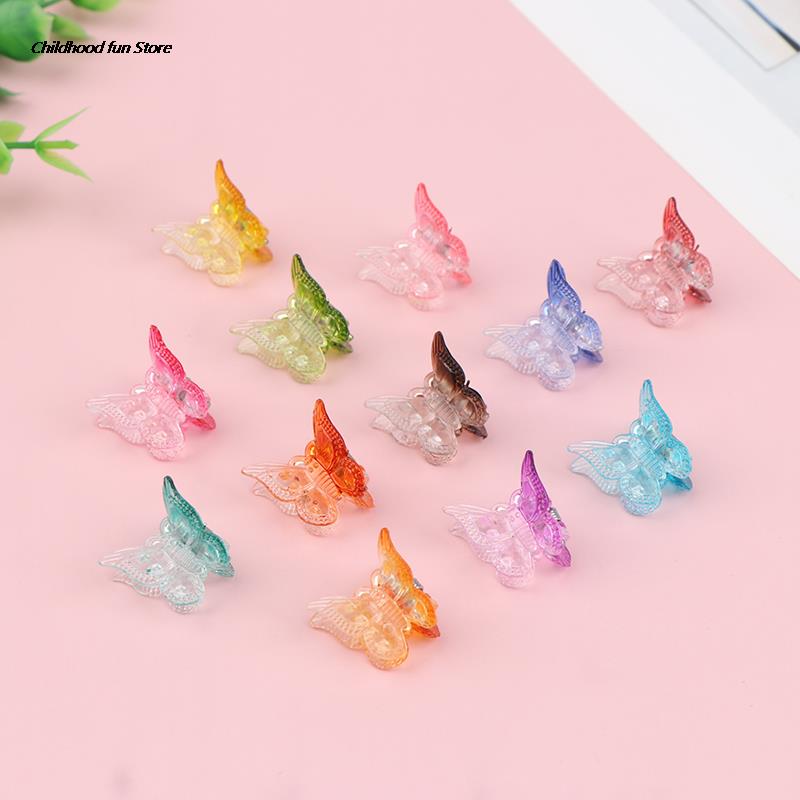 12Pcs Colorful Butterfly Hair Clips Grip Claw Barrettes Mini Clamps Jaw Hairpin Hair Styling Accessories Tool for Girls
