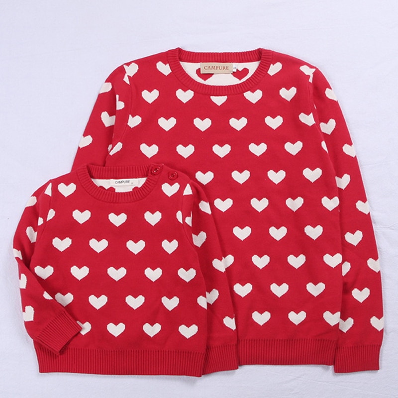 Parent-child Outfits Autumn Family Look Sweaters Family Matching Clothes Mother Daughter Son Pullover Women's Baby Warm Coa