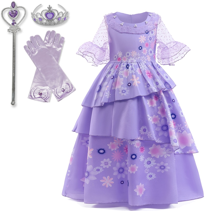 Encanto Princess Costum For Kids Halloween Cosplay Dresses Disfraz Carnaval Vestido De Festa Tnfantil Children Canival Clothing