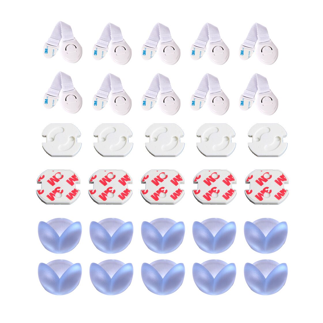 30PCS/Set Baby Drawer Safety Lock Set Power Socket Cover Kit Household Children Guard Set