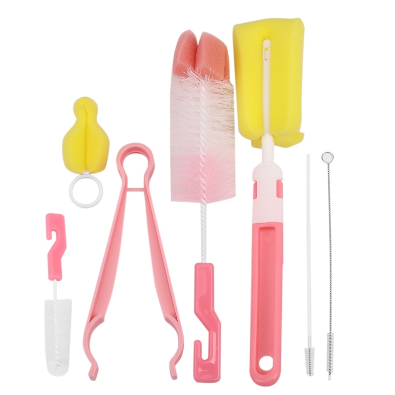 7Pcs/Set Multi-Functional Baby Bottle Washing Brush Pacifier Brush For Bottles Cleaning Tool Random Color