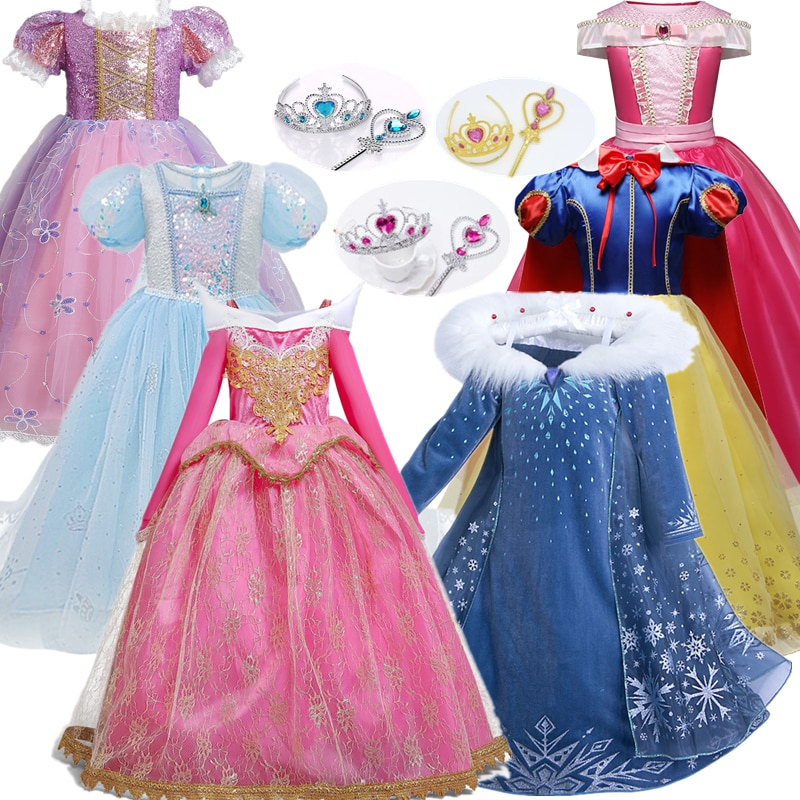 Princess Disguise for Girl Halloween Costumes for Kid Princess Cospaly Dress 4 6 8 10 Yrs Children Carnival Dress Up Party Dress