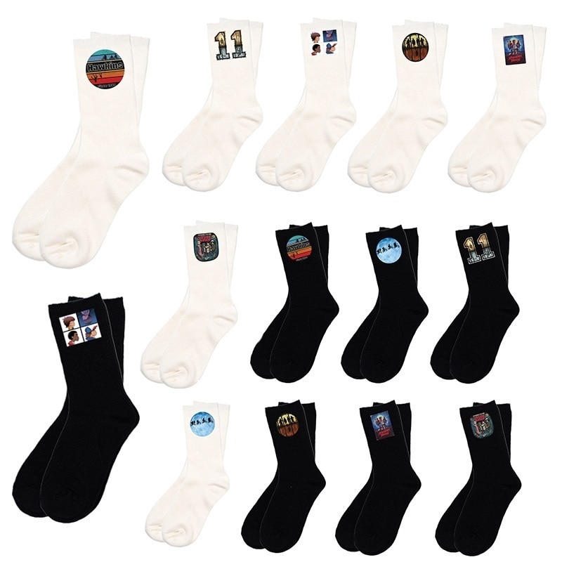 Stranger Things Shirt Stranger Things Crew Socks Comfortable Ladies Pattern Funny Mens Winter Girls Cool Sports Breathable Socks