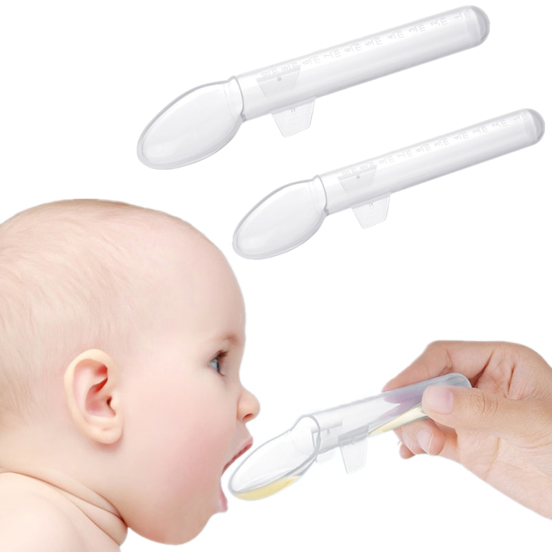 3pcs/lot Medicine Feeder Spoon for Baby Infant Transparent Solid Feeding Utensils Baby Medicine Dropper Device with Scale