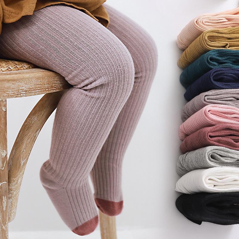 TECHOME Girl Tights Baby Stockings Autumn Winter Spring Warm Child Pantyhose Kids Cotton Pants Active Leggings 2022 New Style
