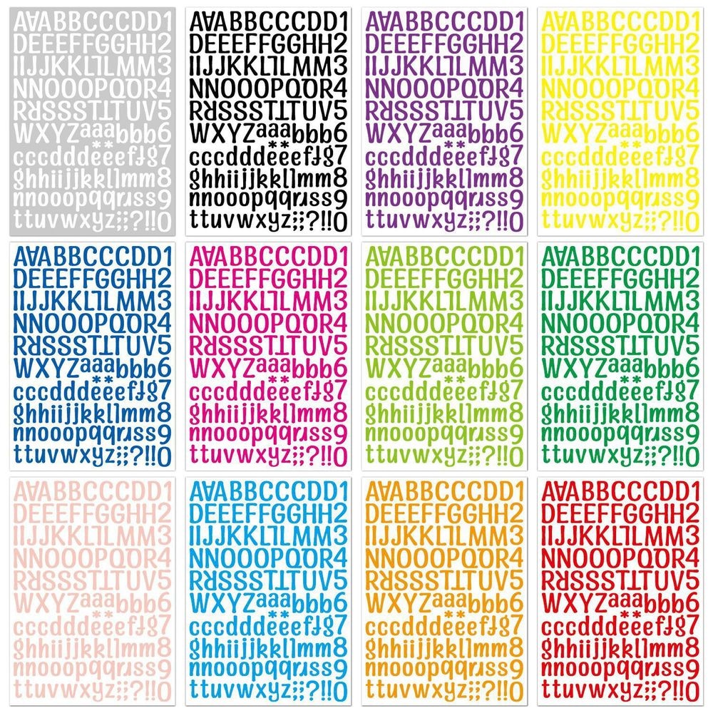 Alphabet Letter Number Stickers Colorful Cute Diary Decoration Planner Stationery Stickers Phone Decor Stickers