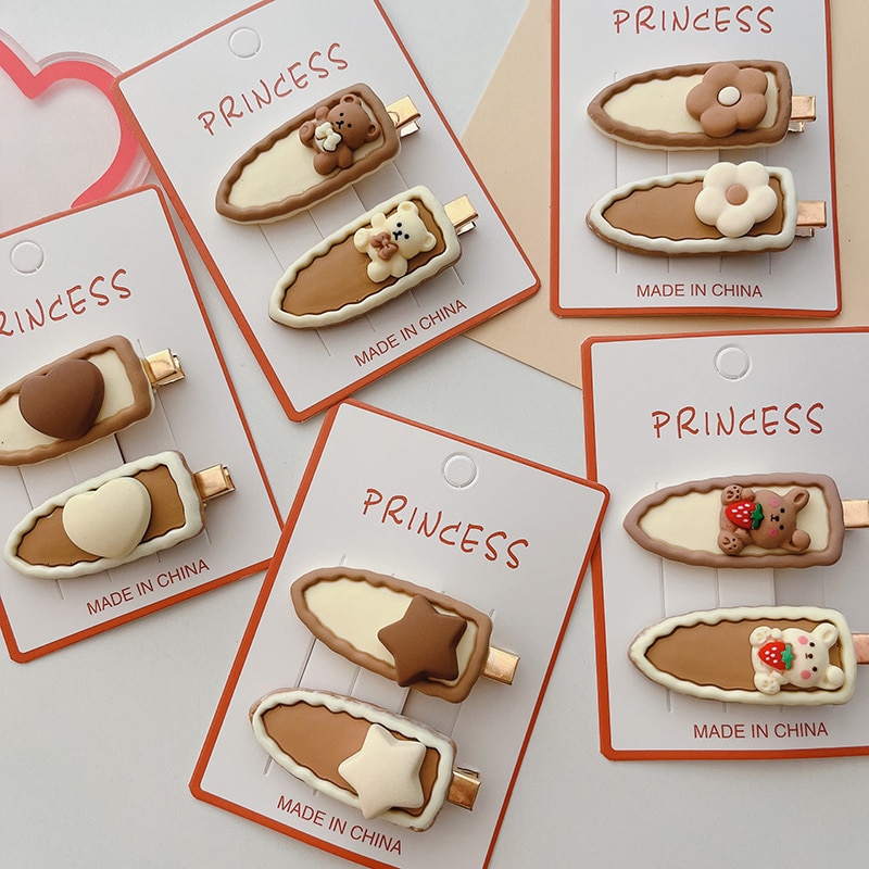 2pcs/lot Women Hairpins Baby Hair Accessories Korean 2022 Cute Winter New Fashion Children Hair Pins Clips Lace Girls Headbands
