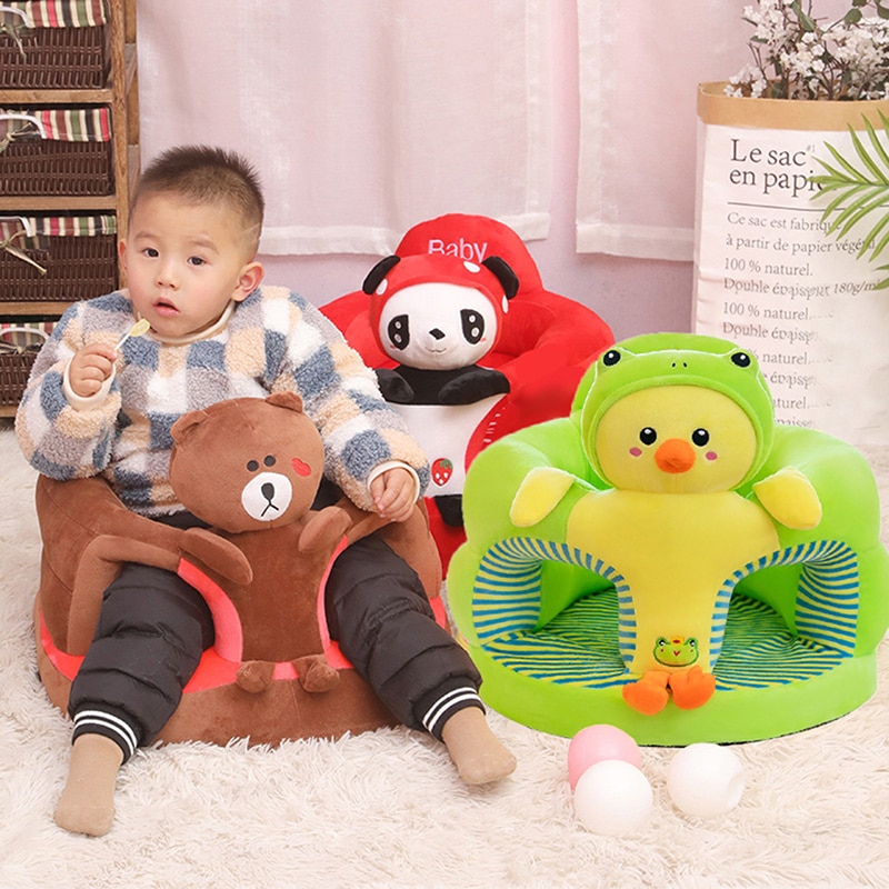 Baby Sofa Support Seat Cover Plush Chair Learning To Sit Comfortable Cartoon Toddler Nest Puff Washable without Filler Cradle