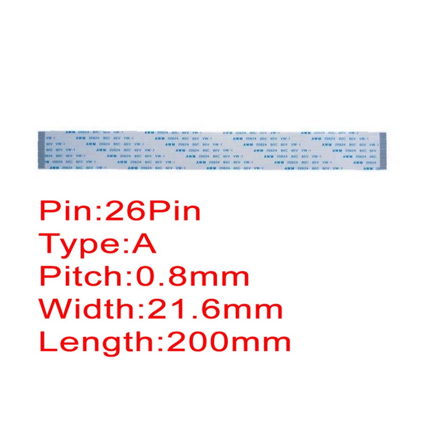 26Pin 0.8mm Pitch FFC Cable FPC Same Side A Type Flat Flexible Cable 200mm 20cm connector Wire