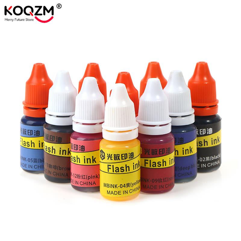 10ml Colourful Photosensitive Ink Dye Refill Ink Stamp Planner Scrapbooking Silicone Stamp Diary DIY Supplies School Stationery