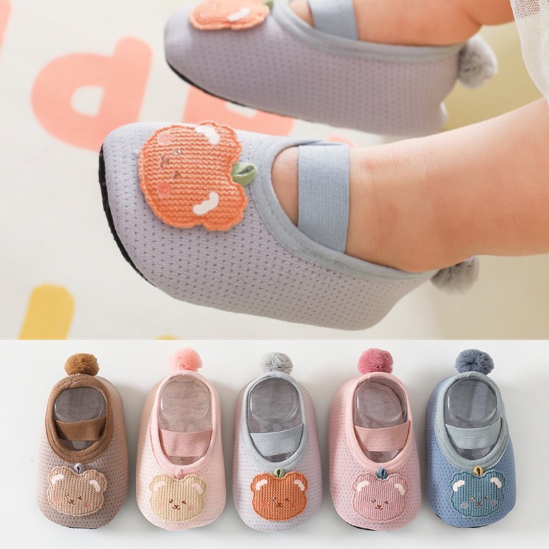 Toddler Shoes First Walker Newborn Baby Mesh Cotton Soft Bottom Non-slip Floor Socks Shoes Boys Girl Cute Cartoon Baby Socks