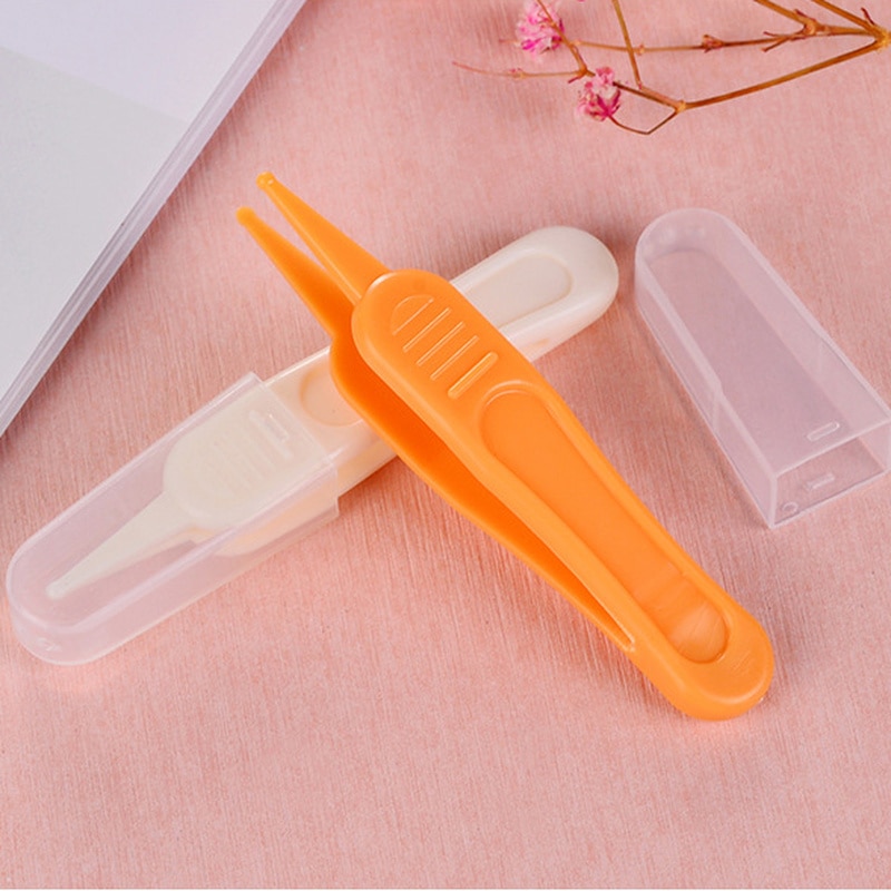 3pcs/lot Random Color Safety Blunt Nosed Baby Booger Tweezers for Baby Cleaning Noise Earwax Booger Navel Dirt Tweezer