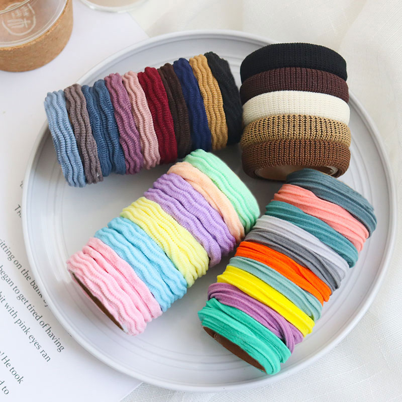 Girls Elastic Colorful Nylon Hair Accessories Womnen Ornaments Hair Band 20Pcs Scrunchie Ponytail Rubber Band