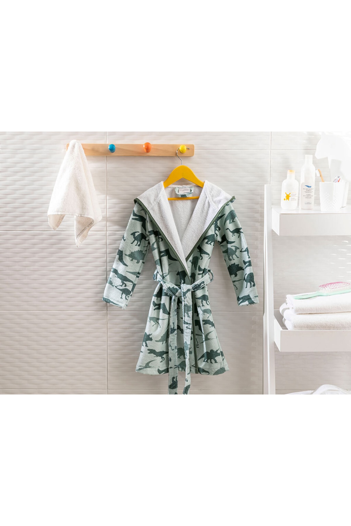 Dinosaurs Children 6-8 Green Cotton Singlet Printed Baby Towel & Bathroom Home Furniture