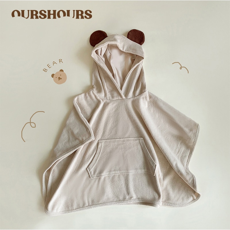 Baby Hooded Bathrobe Cotton Cloak Newborn Soft Bath Towel Girl Boy Cute Cartoon Beach Blanket Pajamas Kids Quick-drying Bathrobe
