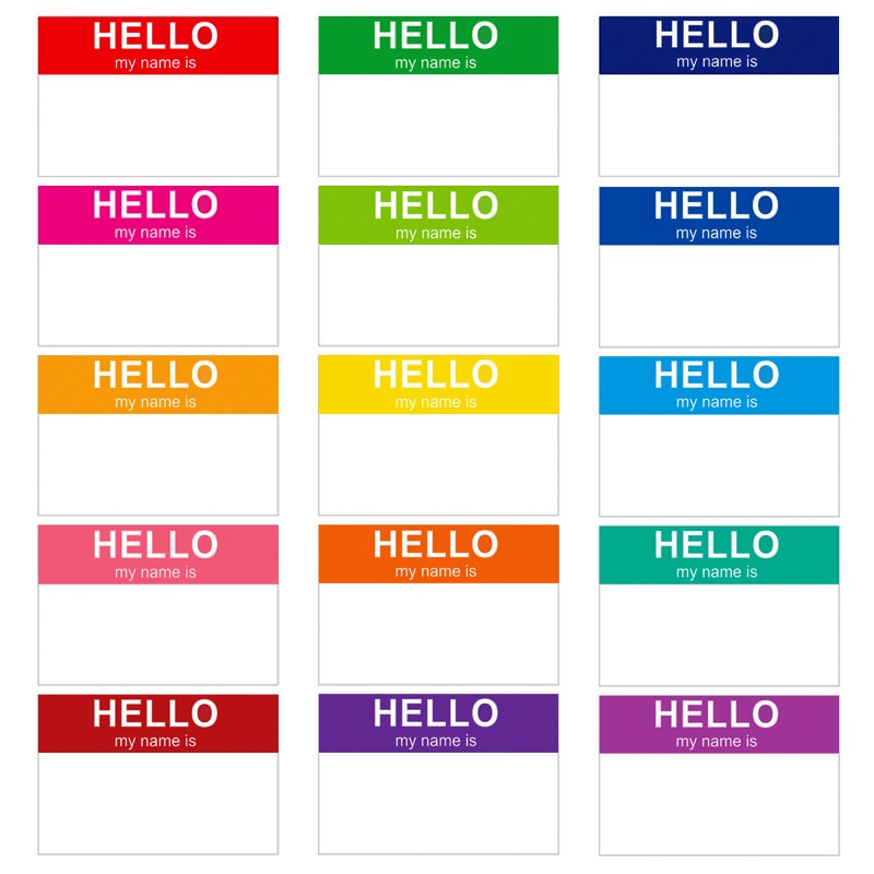 5 Sheets Hello My Name Adhesive Labels Stickers Gift Name Tags Sticker Present School Supplies