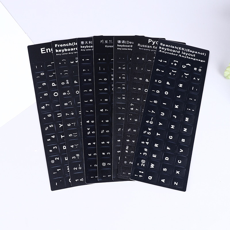 Russian French English German Italian Spanish French Korean Keyboard Stickers Letter Alphabet Layout Sticker For Computer