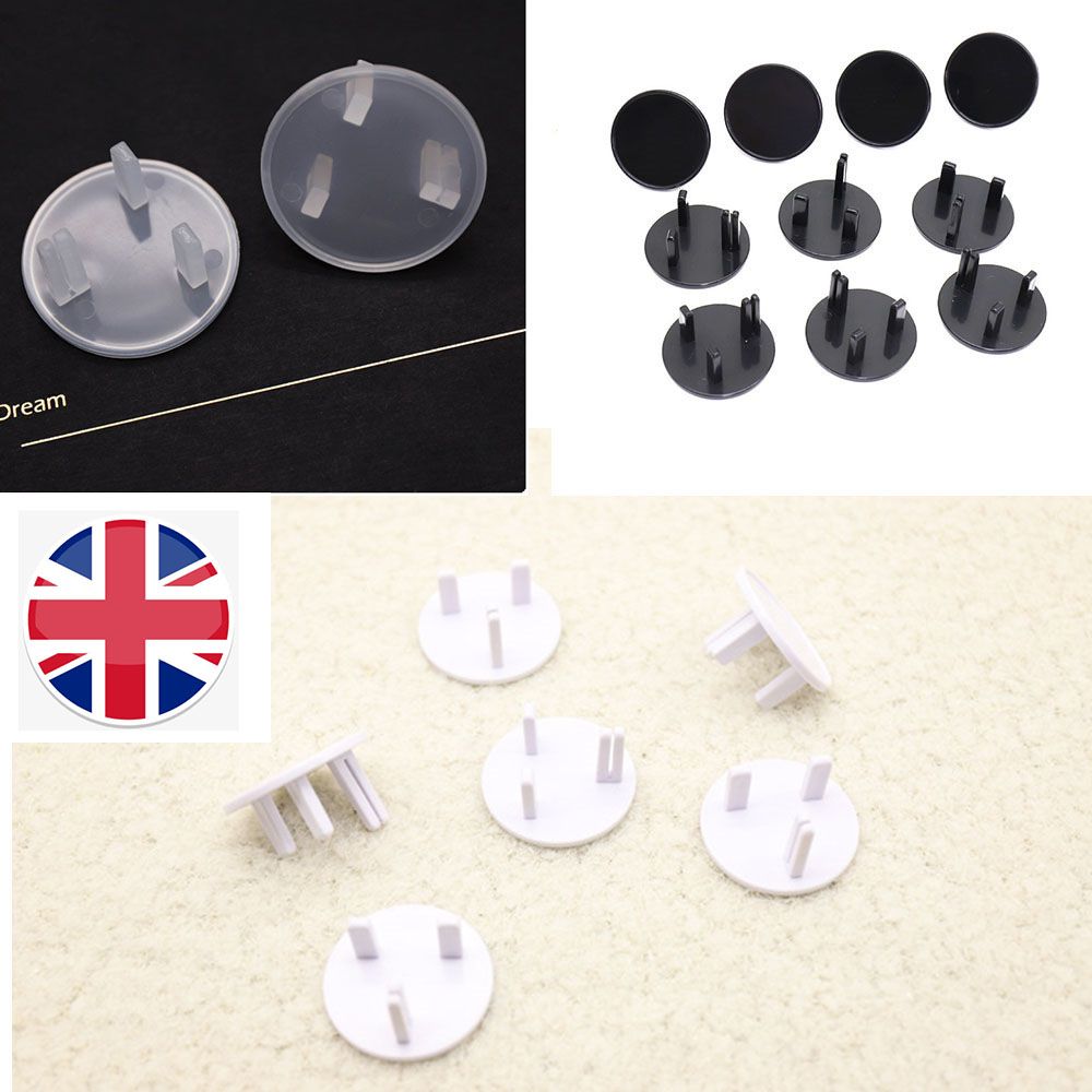 Transparent Color ABS Round Shape Baby Plug Cover Safety Power Protection Cover 10Pcs UK Power Socket Guard Protector