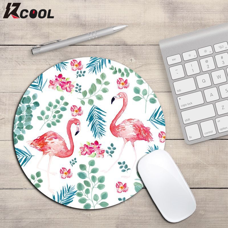 Flamingo Mouse Pad for Computer Laptop Round Rubber Non-Slip Desk Table Mat Office Home Universal Mouse Carpet Desktop Pad