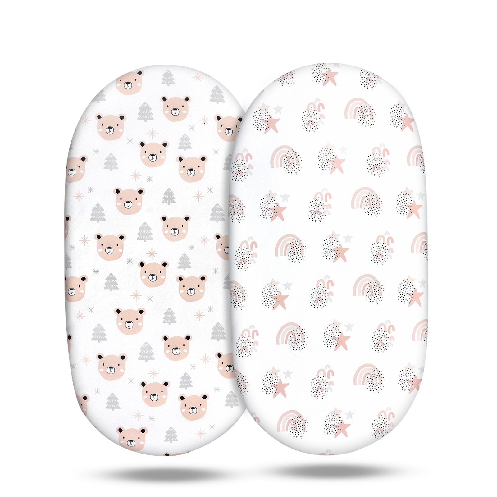 2pcs Baby Bassinet Sheet Super Soft Stretchy Craddle Sheets Unisex Boys & Girls Bedding Sheet Newborn Mattress Pad 82*41*8cm