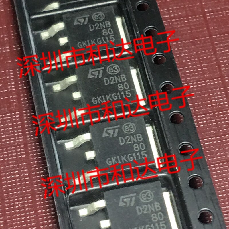 10pcs orginal new D2NB80 STD2NB80 MOS field effect tube patch TO-252 800V 1.9A