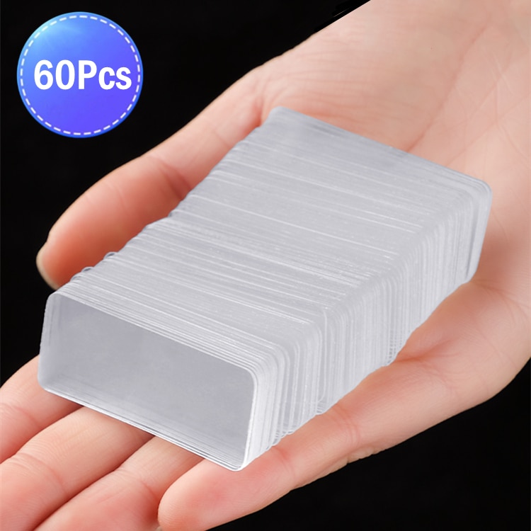 60Pcs Double Sided Stickers Tape Reusable Nano PVC Tape Waterproof Wall Sticker Traceless Self Adhesive Transparent Tape 2x5cm