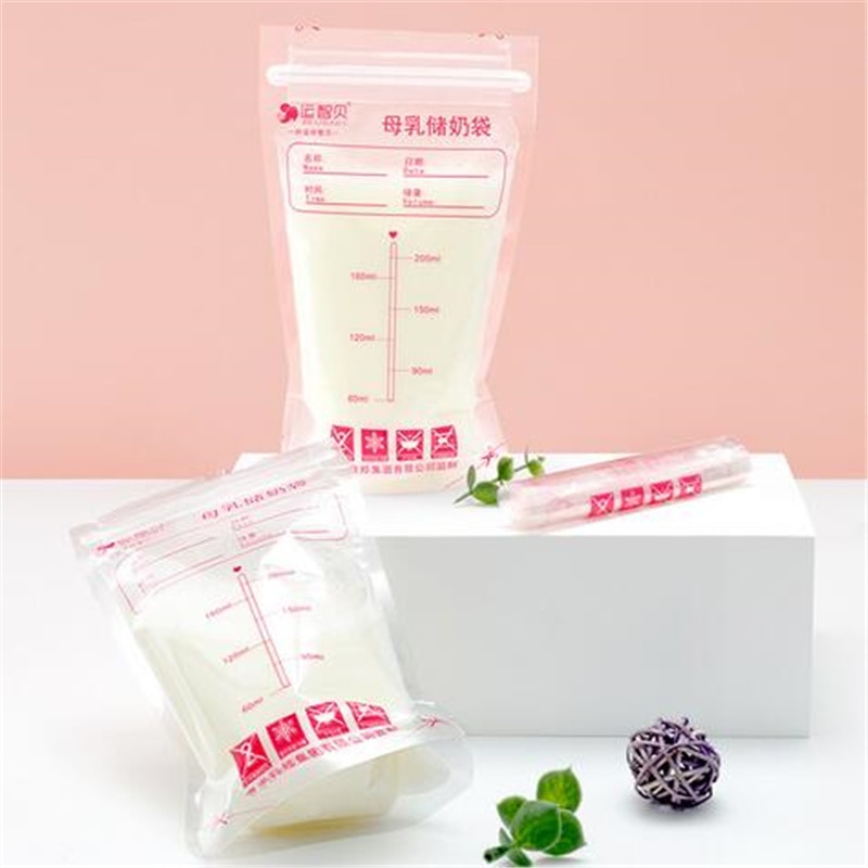 30 Pieces 200ml Milk Freezer Bags Mother Milk Baby Food Storage Breast Milk Storage Bag BPA Free Baby Safe Feeding Bags Feeding