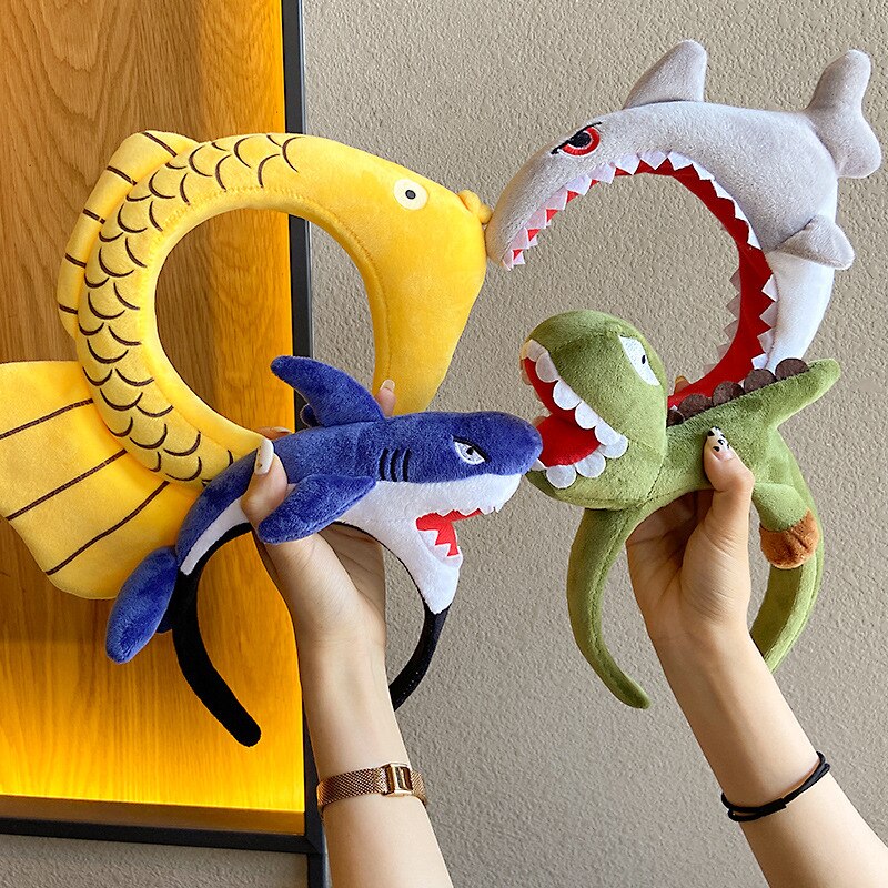 2022 Dinosaur Crab Headband Female Face Wash Super Cute Cute Cartoon Funny Headband Hairpin New Hair Bundle Headdress