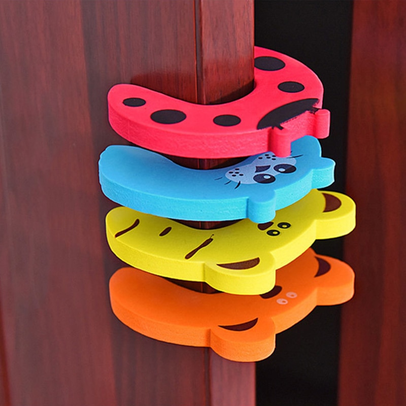 2pcs/set Cute Cartoon Animal Home Door Stopper for Baby Security Protection Toddler Kids Card Lock Finger Protector Safety Care