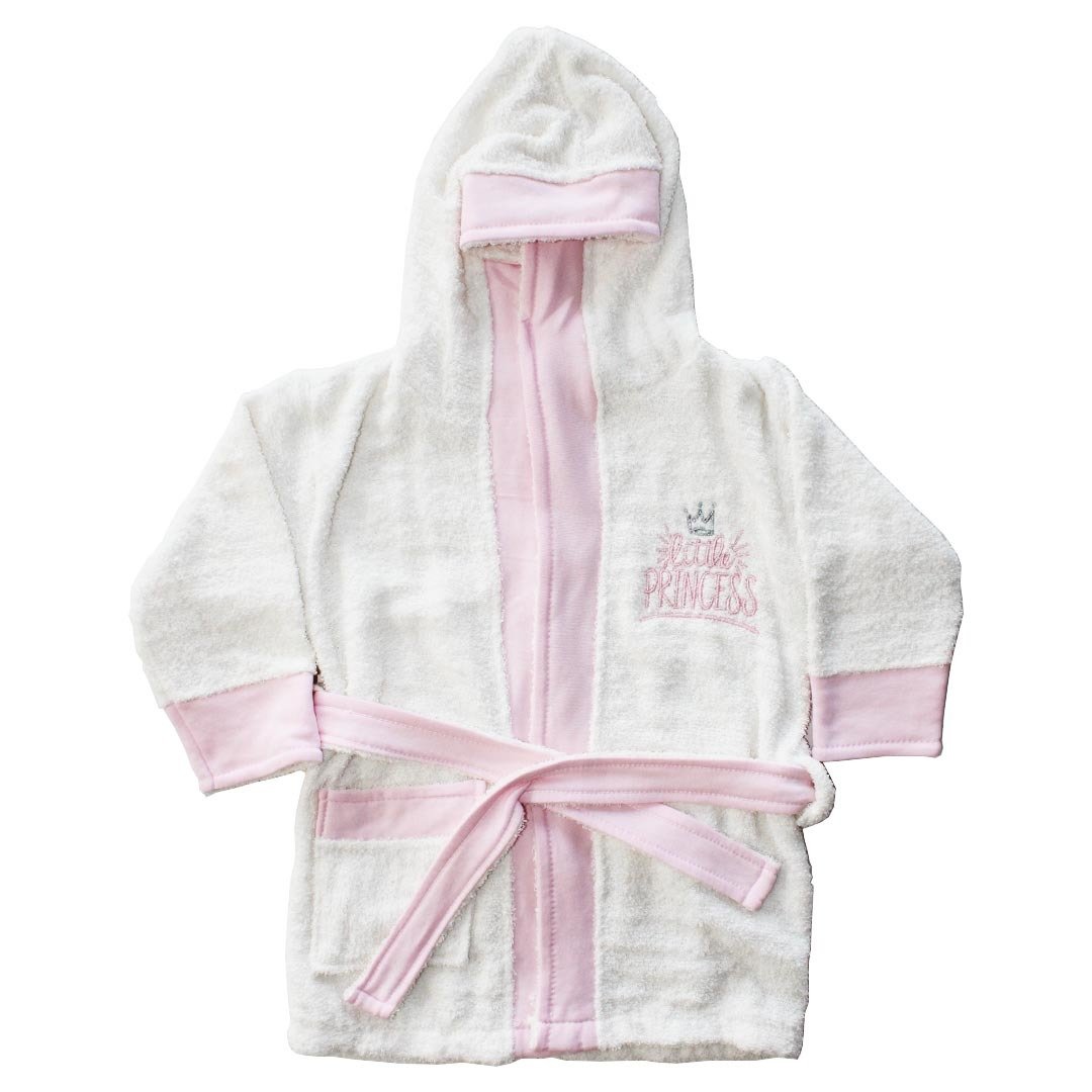 Girl Little Princess pink white bathrobe
