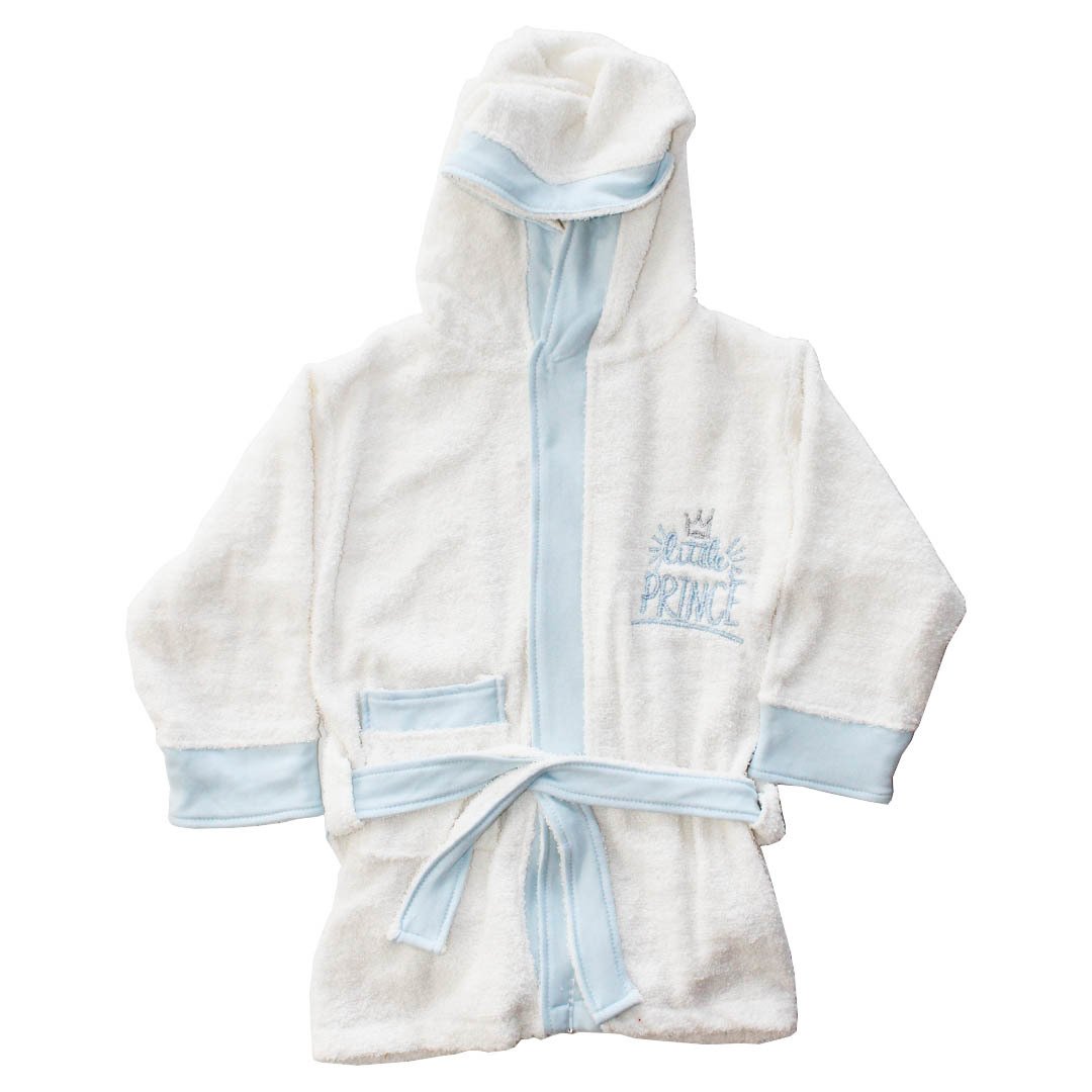 Boy Little Prince blue white bathrobe