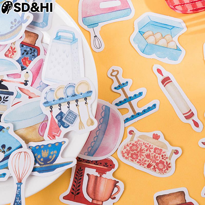 46 pcs/box Love With The Kitchen Decorative Stationery Planner Mini Ins Stickers Scrapbooking DIY Diary Album Stick Lable