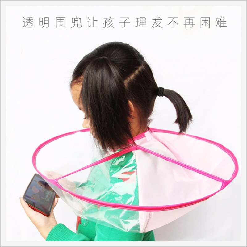 Barber bib cloth waterproof,hairdressing Cloak children's home hair cutting, hair cutting perspective, transparent hair